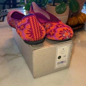 Rothy’s Limited Edition Size 9.5 Lotus Burst Pink Floral Balet Flats Shoes